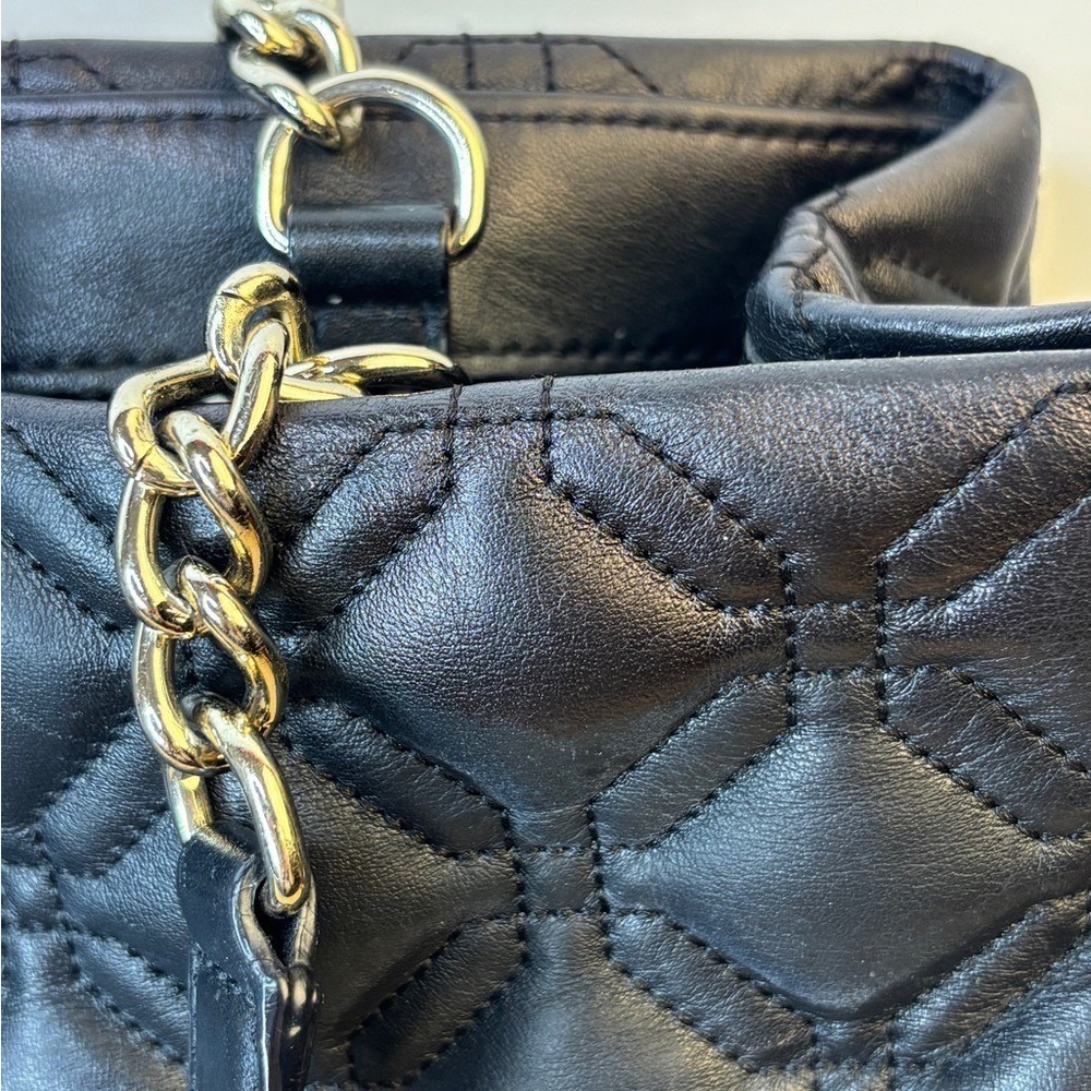 Kate Spade New York Black Quilted Leather Shoulder Bag Silver Turn‎ Lock Closure - Picture 3 of 15